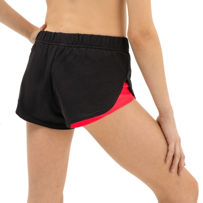 Шорты для гимнастики и танцев Grace Dance, р. 34, цвет чёрный/коралл Шорты для гимнастики и танцев Grace Dance, р. 34, цвет чёрный/коралл