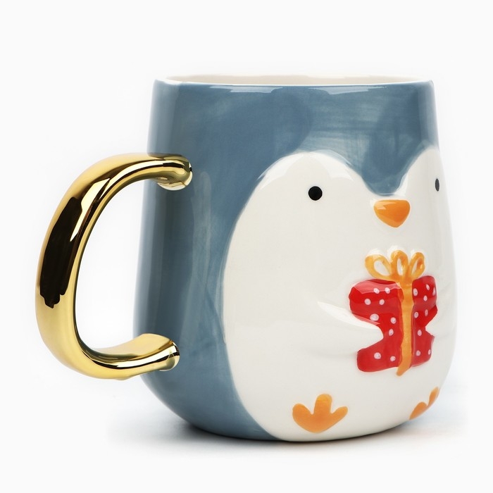 Новый год! Кружка новогодняя керамическая «Пингвин», 600 мл, цвет голубой Новый год! Кружка новогодняя керамическая «Пингвин», 600 мл, цвет голубой