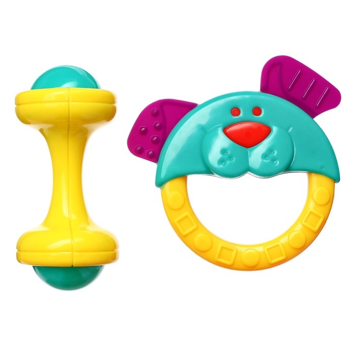 Набор погремушек «Маленькие радости», 2 шт, цвет МИКС Набор погремушек «Маленькие радости», 2 шт, цвет МИКС