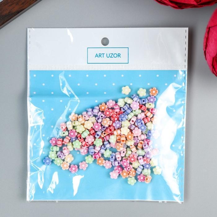 Бусины для творчествах пластик Бусины для творчествах пластик "Цветочки" (набор 150 шт) 0,6х0,6 см