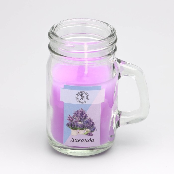 Свеча ароматическая в банке  Свеча ароматическая в банке "Лаванда", 7,2 х 8,5 см, 190 г