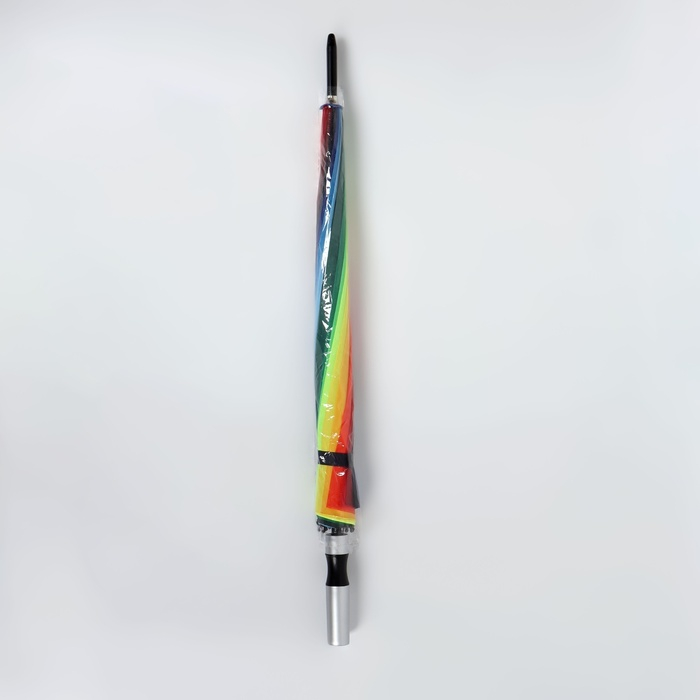 Зонт - трость полуавтоматический «Радужное настроение», эпонж, 16 спиц, R = 48 см, разноцветный Зонт - трость полуавтоматический «Радужное настроение», эпонж, 16 спиц, R = 48 см, разноцветный