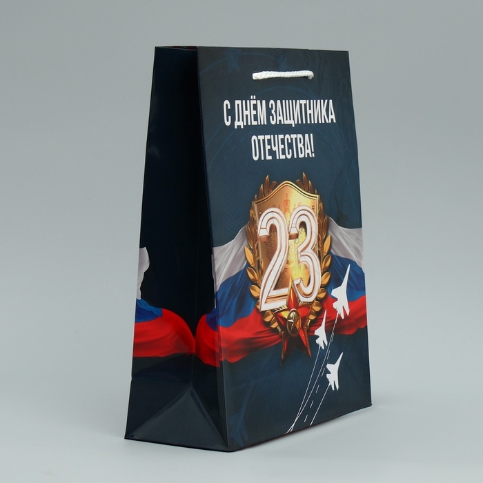 Пакет подарочный ламинированный, упаковка, «Защитник Отечества», ML 21 х 25 х 8 см Пакет подарочный ламинированный, упаковка, «Защитник Отечества», ML 21 х 25 х 8 см