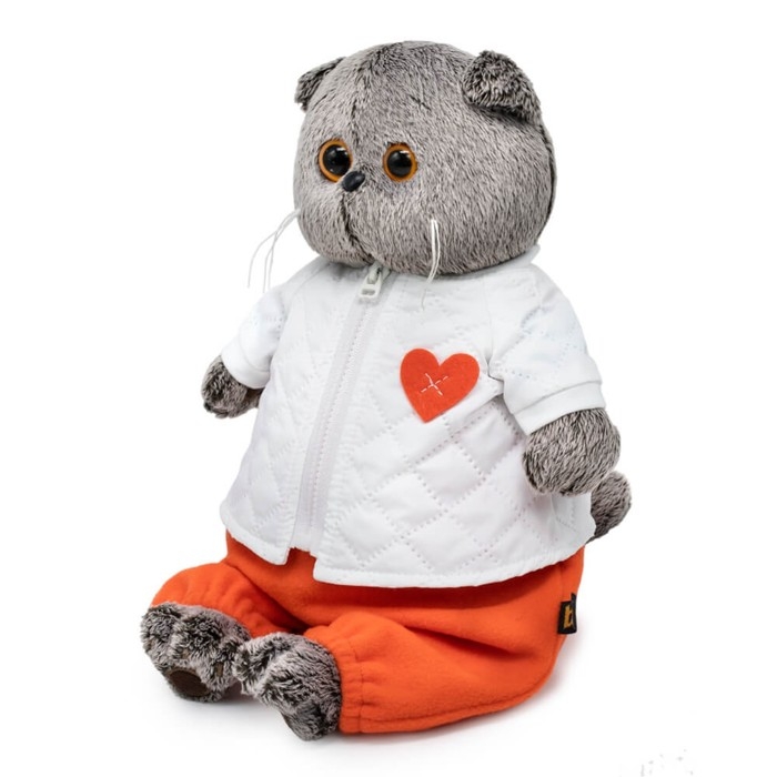 Мягкая игрушка «Басик», в стеганой куртке и комбинезоне, 22 см