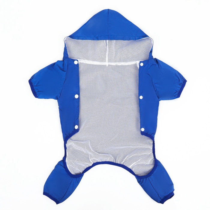 Комбинезон для собак, демисезонный с подкладом, размер ХS (ДС 22, Ог 34 см), синий Комбинезон для собак, демисезонный с подкладом, размер ХS (ДС 22, Ог 34 см), синий
