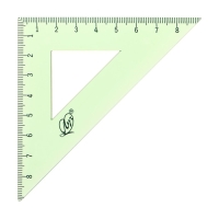 Набор чертёжный 4 предмета (линейка 15 см, угольник 30 °/ 60 °, 10 см; угольник 45 °/ 45 °, 8 см; транспортир 180 °, 9 см), прозрачный зелёный