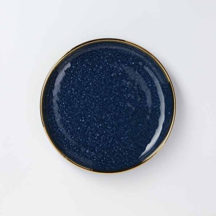 Тарелка десертная керамическая «Ночное небо», d=21 см, цвет синий