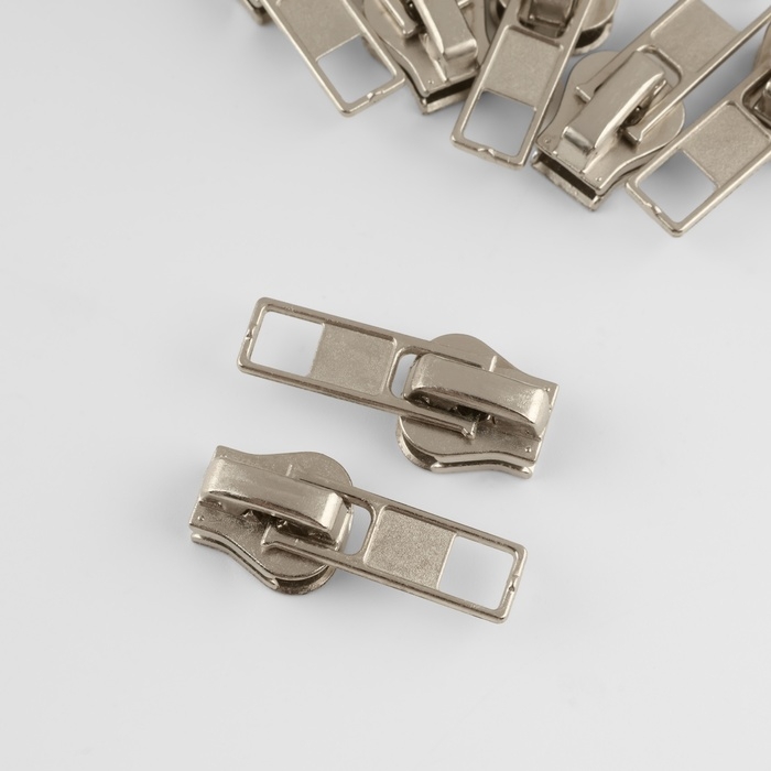 Бегунок автоматический для молнии «Трактор», №5, 10 шт, цвет никель Бегунок автоматический для молнии «Трактор», №5, 10 шт, цвет никель