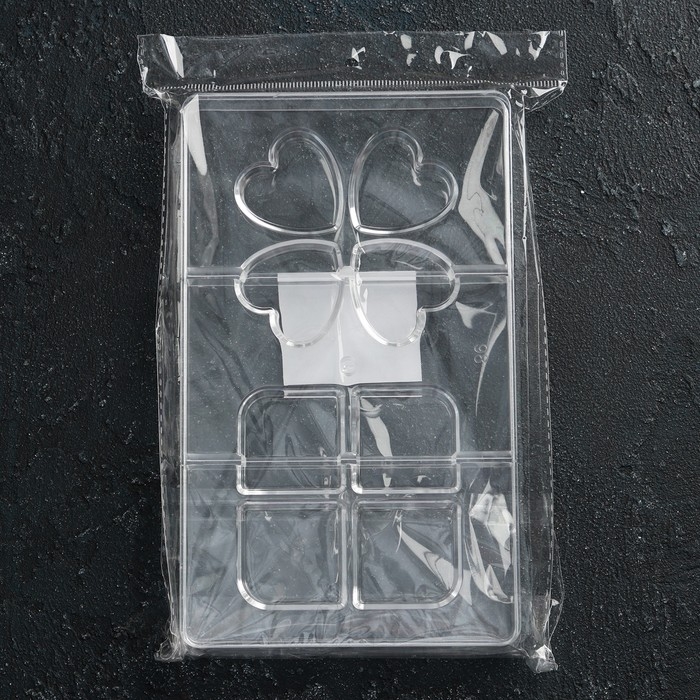 Форма для конфет и шоколада «Мерси», 8 ячеек, 20×12×2,5 см, цвет прозрачный Форма для конфет и шоколада «Мерси», 8 ячеек, 20×12×2,5 см, цвет прозрачный