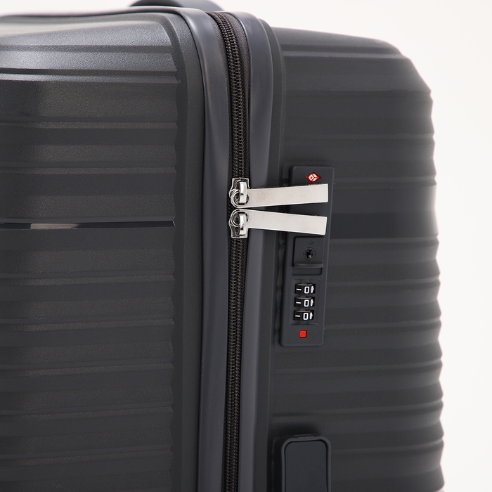 Чемодан большой 100 л (L), отдел на молнии, кодовый замок, 4 колеса, цвет тёмно-серый Чемодан большой 100 л (L), отдел на молнии, кодовый замок, 4 колеса, цвет тёмно-серый