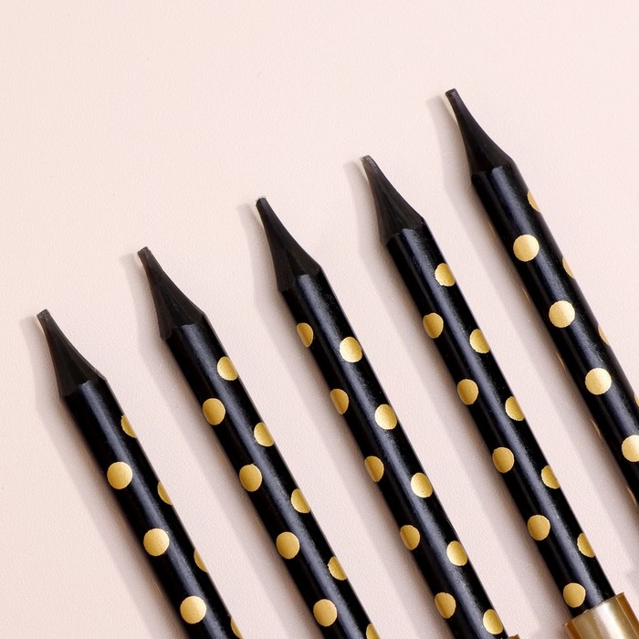 Свечи в торт Свечи в торт "Золотая горошина", 6 см, 10 шт, чёрные