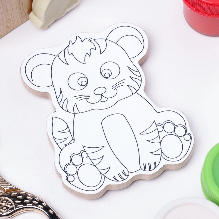 Раскраска-магнит Раскраска-магнит "Тигр", многоразовая, 8х6,5 см