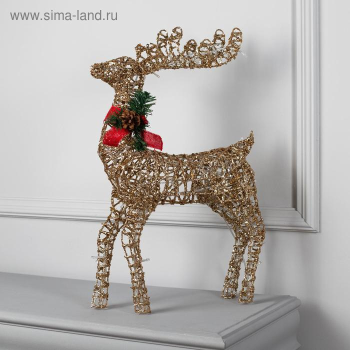 Светодиодная фигура «Олень золотистый» 35 × 60 × 10 см, металл, 220 В, мерцание, свечение тёплое белое Светодиодная фигура «Олень золотистый» 35 × 60 × 10 см, металл, 220 В, мерцание, свечение тёплое белое