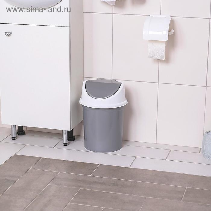 Ведро с плавающей крышкой, 8 л, цвет белый/серый Ведро с плавающей крышкой, 8 л, цвет белый/серый