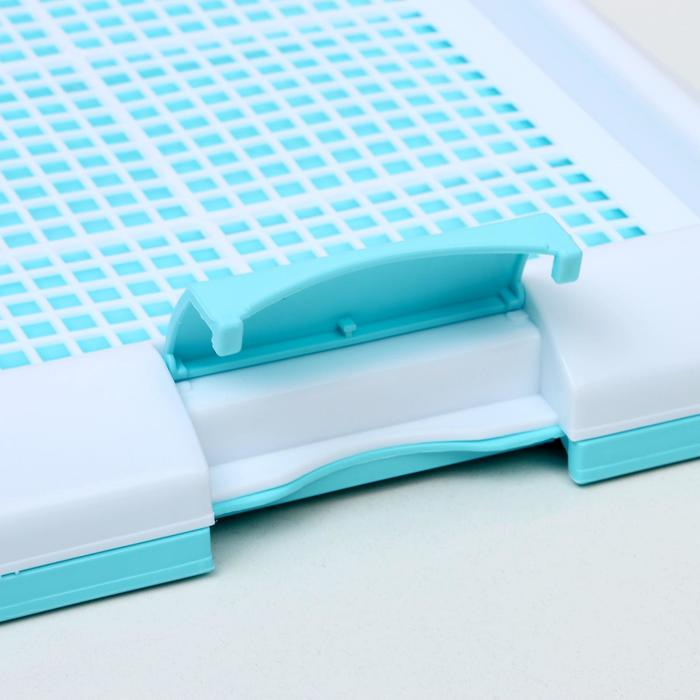 Туалет для собак с сеткой и столбиком, 45 х 35 х 4,5 см, голубой Туалет для собак с сеткой и столбиком, 45 х 35 х 4,5 см, голубой