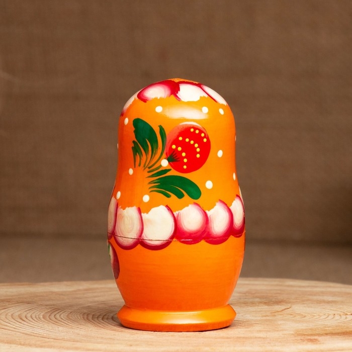 Матрёшка «Земляничка», оранжевое платье, 3 кукольная, 10-12 см Матрёшка «Земляничка», оранжевое платье, 3 кукольная, 10-12 см