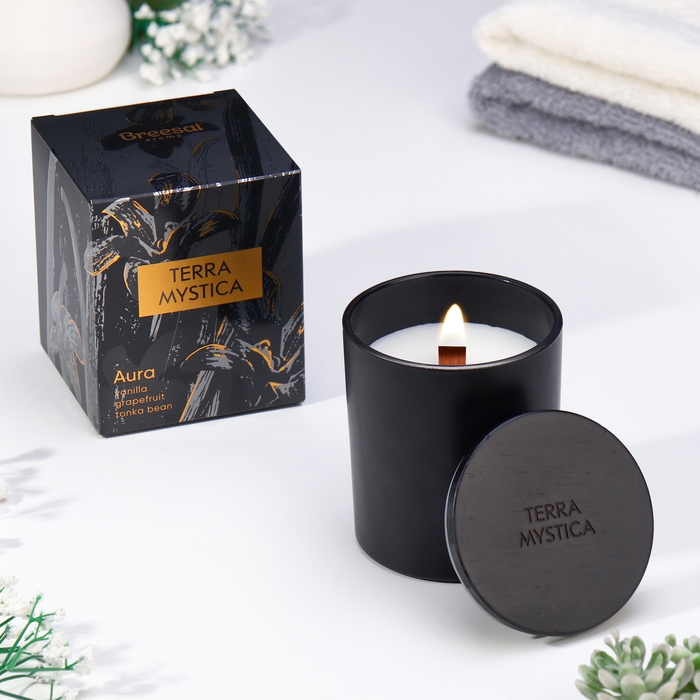 Ароматическая свеча  Ароматическая свеча "Breesal, TERRA MYSTICA", Бобы тонка, Ваниль, Грейпфрут