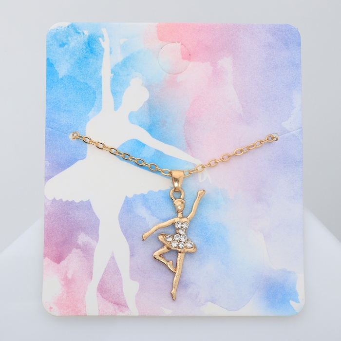 Кулон «Балерина» фуэте, цвет белый в золоте, 40 см Кулон «Балерина» фуэте, цвет белый в золоте, 40 см