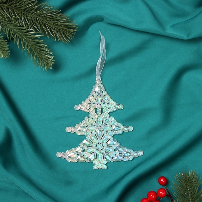 Украшение ёлочное Украшение ёлочное "Ёлочка капелька" 13х12 см, прозрачный перелив