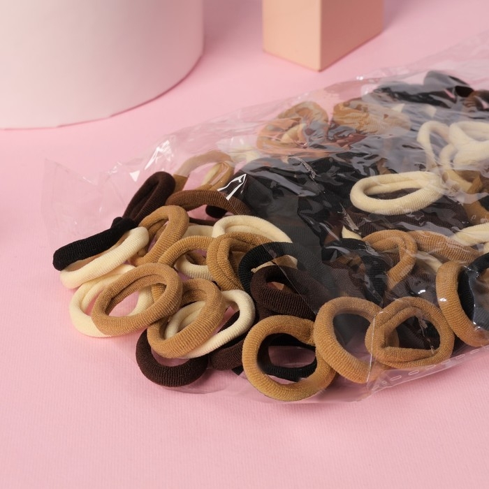 Резинка для волос Резинка для волос "Махрушка спорт" (набор 100 шт) 2,5 см, коричневые тона