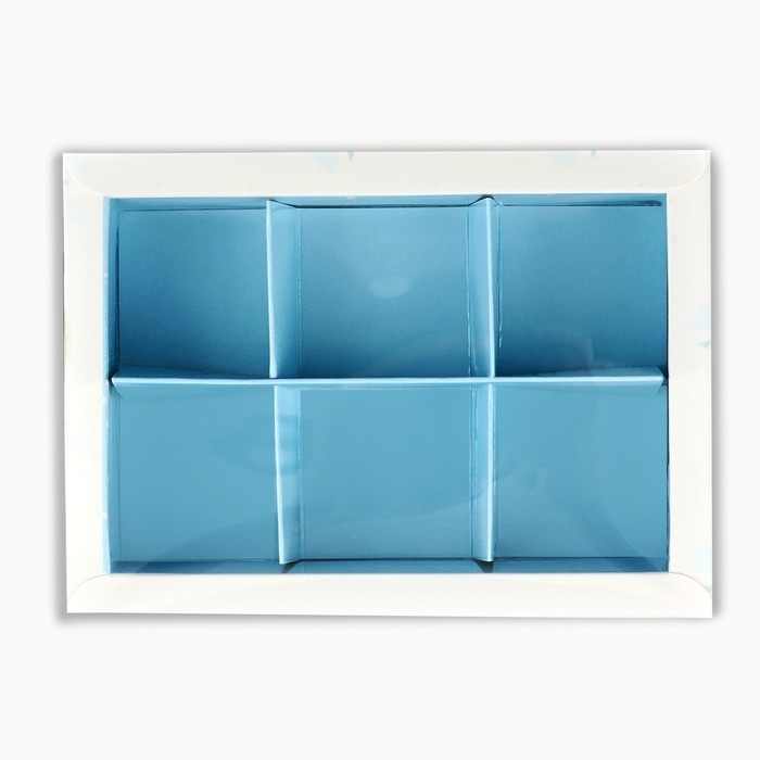 Коробка под 6 конфет с ячейками «Снежный городок», 10 х 14.5 х 3 см, Новый год