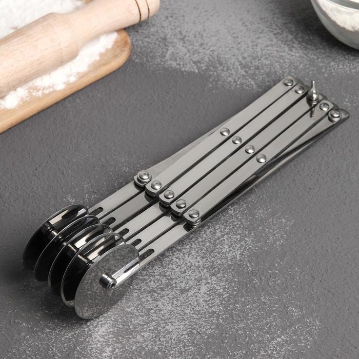 Тесторезка растяжимая Доляна, 5 дисков, 24,5×5 см Тесторезка растяжимая Доляна, 5 дисков, 24,5×5 см