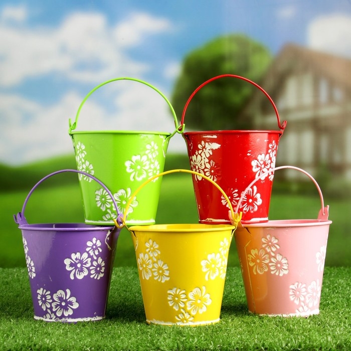 Кашпо  Кашпо "Ведерко Леа"  10х10см МИКС