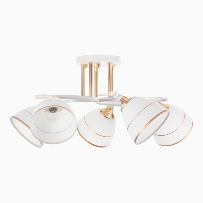Люстра Люстра "Аделла" 5хЕ27 40Вт бело-золотой 65х65х26 см BayerLux
