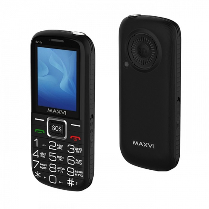Сотовый телефон Maxvi B21ds, 2.4 Сотовый телефон Maxvi B21ds, 2.4",1.3Мп, microSD, 2sim, FM, SOS, док.станция,1600мАч,черный