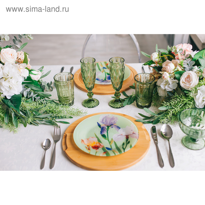 Набор стаканов стеклянных Magistro «Ла-Манш», 350 мл, 8×12,5 см, 6 шт, цвет зелёный Набор стаканов стеклянных Magistro «Ла-Манш», 350 мл, 8×12,5 см, 6 шт, цвет зелёный