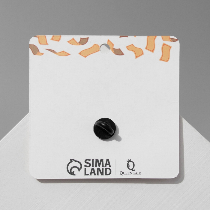 Значок Значок "Лисята" влюбленные, цвет оранжевый в чёрном металле