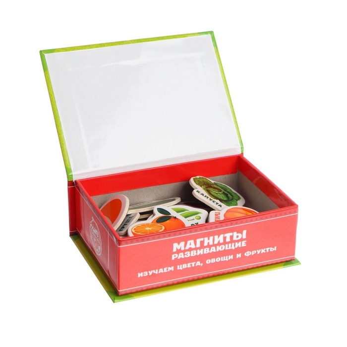 Развивающие магниты «Изучаем цвета и овощи - фрукты» (набор 25 шт.) Развивающие магниты «Изучаем цвета и овощи - фрукты» (набор 25 шт.)