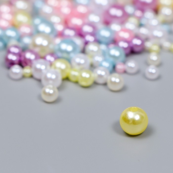 Бусины для творчества пластик Бусины для творчества пластик "Круглые. Ассорти макарун" d=3-8 мм, набор 10 гр