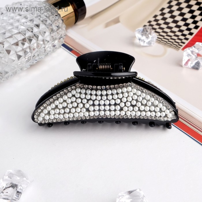 Краб для волос Краб для волос "Скарлет" дуга объём, 9 см, чёрно-белый