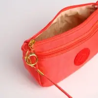 Сумка женская кросс-боди на молнии, 18&times;6.5&times;12 см, однотонная, розовая