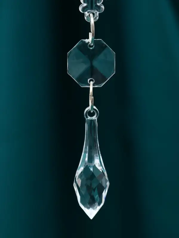 Украшение ёлочное "Льдинка" снежинка капелька, 13х4,5 см, прозрачный