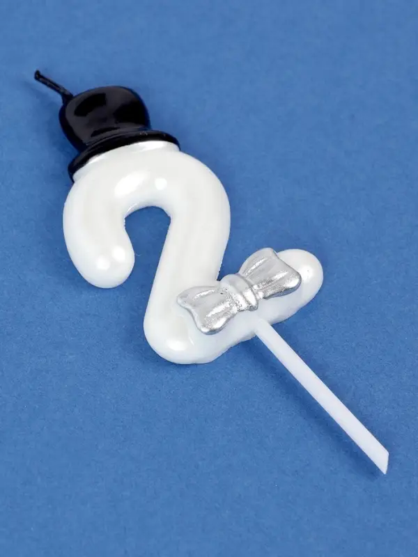 Свеча для торта «Джентельмен», цифра 2, белая Свеча для торта «Джентельмен», цифра 2, белая