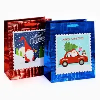 Набор подарочных пакетов «Новый год», 2 шт,  25,4 × 30,5 × 12,7 см