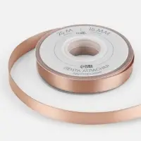 Лента атласная TEIRA, двухсторонняя, 15 мм, 25&plusmn;1 м, бежевая №812