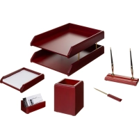 Набор настольный M6C-25A на 6 предметов из дерева, цвет: красное дерево