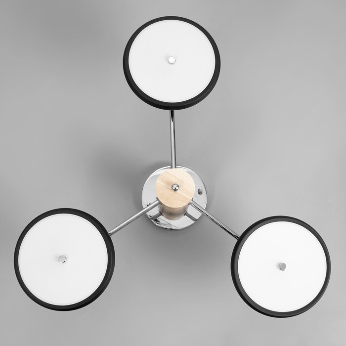 Люстра Люстра "Джулия" 3хLED 72Вт 3000-6000К черно-хромовый 62х62х22 см