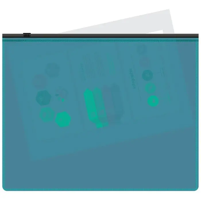 Папка-конверт на ZIP-молнии A5, 150 мкм, Calligrata Pastel, прозрачная, чёрная молния, голубая Папка-конверт на ZIP-молнии A5, 150 мкм, Calligrata Pastel, прозрачная, чёрная молния, голубая