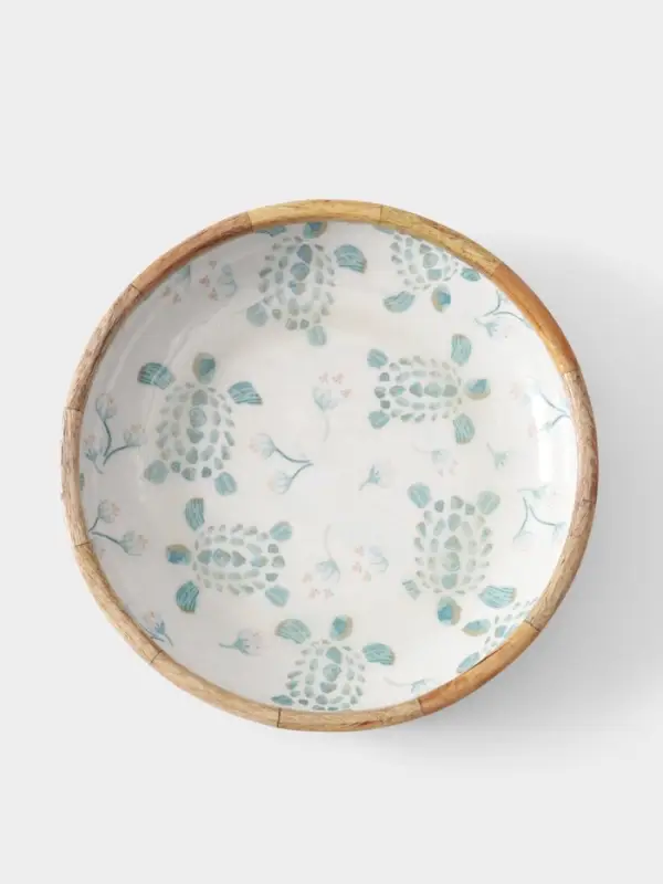 Блюдо &laquo;Черепаха и цветы&raquo;, 25&times;25&times;4.5 см, дерево манго