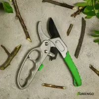 Секатор контактный, 7" (18 см), с храповым механизмом, пластиковые ручки, Greengo