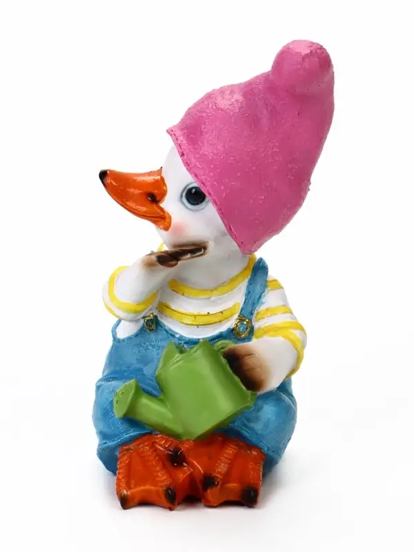 Садовая фигура из полистоуна &laquo;Утёнок с лейкой&raquo;, 10&times;5.5&times;16 см