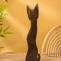 Сувенир «Кошка», 60×14×6 см, дерево, коричневый, МИКС