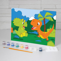 Картина по номерам для детей «Диномир», 20 х 28,5 см