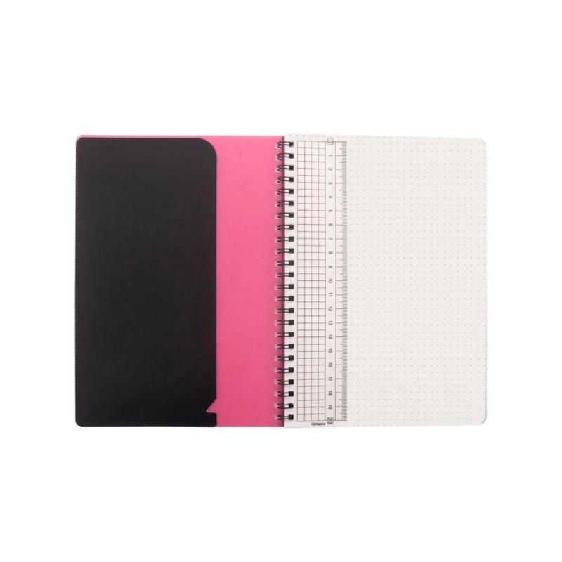 Блокнот В5, в точку, 50 л, со съемной линейкой Comix C7108 RD красный