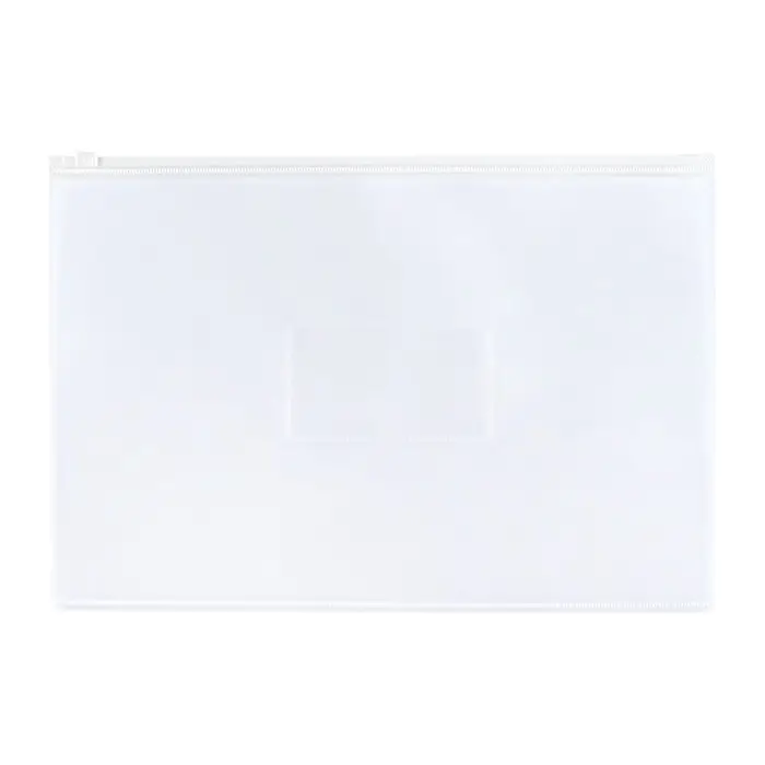 Папка-конверт на ZIP молнии А4, 150 мкм, Calligrata, карман для визитки, белая молния