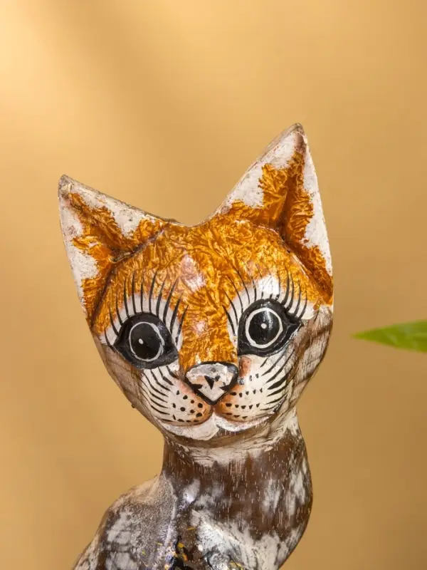 Сувенир «Кошка в ошейнике», 10×4×30 см, дерево, МИКС